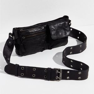 Free People Wade Leather Sling - Black Patent